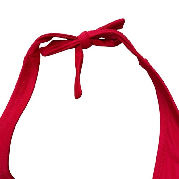 NWT J Crew DD Halter Tie Back Bikini Top Red Size S Small - Picture 3 of 6